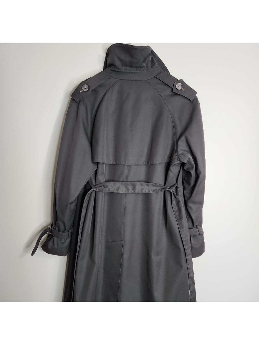 Vintage Hudson Bay Dark Grey Removable Liner Trenchcoat Size 12 - Picture 12 of 16